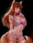  animal_humanoid blush breasts canid canid_humanoid canine canine_humanoid cleavage clothed clothing female hair hi_res holo humanoid kittew lingerie mammal mammal_humanoid solo spice_and_wolf wolf_humanoid 