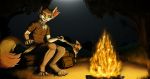  256:135 anthro campfire canid canine claws clothing delphox fire fox fur_growth hi_res human human_to_anthro inner_ear_fluff jazzax male mammal nintendo pok&eacute;mon pok&eacute;mon_(species) solo species_transformation tail_growth torn_clothing transformation tuft video_games 