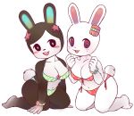  accessory animal_crossing anthro asterozoan big_breasts big_pepper bikini blush bracelet breasts brown_body brown_fur carmen_(animal_crossing) cleavage clothed clothing duo echinoderm excited female fist freckles fur hair_accessory happy hi_res jewelry kneeling lagomorph leaning leaning_forward leporid looking_at_viewer mammal marine nintendo nipple_outline no_sclera rabbit red_eyes ruby_(animal_crossing) seashell shell side-tie_bikini simple_background smile starfish starfish_(accessory) swimwear tooth_gap video_games white_background white_body white_fur 