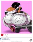  2019 absurd_res anthro areola areola_slip big_breasts big_butt black_body black_fur black_nose breasts brown_body brown_fur brown_hair butt canid canine canis cellphone clothed clothing curled_hair curvy_figure dobermann domestic_dog ear_piercing female footwear fur grandmasterfdc hair hair_over_eyes hi_res high_heels holding_cellphone holding_object holding_phone huge_breasts huge_butt hyper hyper_breasts hyper_butt instagram lips macro mammal phone piercing pinscher shoes sitting smile solo thick_thighs timara_(bubbleburningxl) vehicle voluptuous wide_hips 