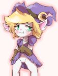  big_ears blush clothed clothing clothing_lift dress dress_lift female genitals green_eyes hair hat headgear headwear humanoid league_of_legends magic magic_user mondocool4 pussy riot_games short_stack solo tristana_(lol) video_games witch witch_hat wizard_hat yordle 