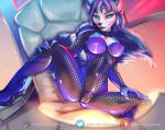 anthro asheraart bodysuit breasts camel_toe canid canine clothing female fox genitals hi_res krystal mammal nintendo nipple_outline pussy skinsuit solo star_fox text tight_clothing url video_games 