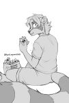  2020 absurd_res anthro clothed clothing digital_media_(artwork) hair hi_res kyotoleopard male mammal monochrome procyonid raccoon sitting 