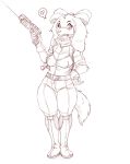  &lt;3 absurd_res anthro bird_dog boots bow breasts canid canine canis clothing domestic_dog fay_spaniel female footwear gloves gun handwear headphones hi_res hunting_dog jacket laser_gun lasers mammal medium_breasts nintendo pixiepaws ranged_weapon simple_background solo spaniel star_fox thigh_gap topwear video_games weapon white_background 