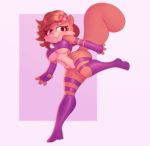  anormaluser anthro bottomless breasts clothed clothing female marvel nickelodeon partially_clothed psylocke sandy_cheeks solo spongebob_squarepants under_boob x-men 