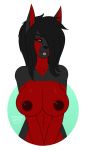  angela_bloodpaw animal_humanoid big_breasts breasts bust_portrait canid canid_humanoid canine canine_humanoid female fox_humanoid fur humanoid jimmuarts looking_at_viewer mammal mammal_humanoid portrait red_body red_eyes red_fur solo tongue tongue_out 
