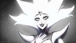  absurd_res black_eyeliner black_lipstick black_nails cartoon_network colored_nails female hair hi_res humanoid kofi_vanila lipstick makeup nails smile solo steven_universe white_body white_diamond_(steven_universe) white_hair white_skin 