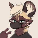  1:1 2020 african_wild_dog animated anthro brown_body brown_fur canid canine eyewear fur glasses head_tuft inner_ear_fluff juantriforce mammal mask milo_(juantriforce) relatable short_playtime simple_background solo spots spotted_body spotted_fur tan_body tan_fur tuft 
