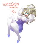  2018 anthro big_breasts black_nose blush breasts clothing felid female footwear fur gesture green_eyes hi_res lying mammal open_mouth pawpads shoes simple_background smile solo teteteko v_sign white_background white_body white_fur 