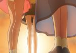  3girls black_footwear blue_skirt green_skirt hanadera_nodoka haruyama_kazunori head_out_of_frame healin&#039;_good_precure hiramitsu_hinata legs multiple_girls panties pantyshot precure red_skirt sawaizumi_chiyu shoes skirt socks standing sunset underwear white_panties 