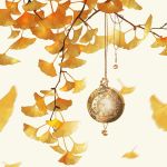  autumn_leaves ginkgo_leaf no_humans original quacx3 simple_background watch watermark white_background 