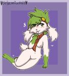  &lt;3 2020 anthro breasts digital_media_(artwork) eyewear female fur genitals goggles goggles_on_head grace_mustang green_hair hair hi_res legendary_pok&eacute;mon mostly_nude nintendo nipples peace_symbol pok&eacute;mon pok&eacute;mon_(species) pussy shaymin solo sugerblu sylveonfuckoff tongue tongue_out video_games white_body white_fur 