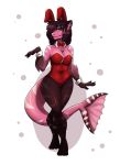  anthro bindweed_(artist) bow_tie breasts bunny_costume cleavage clothed clothing costume cuff_links curvy_figure fake_ears fake_rabbit_ears female fish fluffy fluffy_ears hi_res layla_thompson leggings legwear marine non-mammal_breasts playboy_bunny shark simple_background solo 