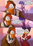  anatid anseriform anthro avian billyheart bird comic comic_page darkwing_duck disney duck ducktales ducktales_(2017) duo english_text female hi_res launchpad_mcquack male male/female morgana_macawber text 