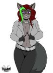  alpha_channel breasts canid canine clothing commission_art digital_media_(artwork) fan_character female flat_colors fox hair jacket mammal pose simple_background stogiegoatarts topwear 