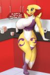  2:3 3_toes absurd_res anthro big_breasts blush booponies boss bottomwear breasts cleavage clothed clothing digimon digimon_(species) domination dress_shirt female flirting genitals hi_res huge_breasts legwear midriff nipples office partially_clothed pussy renamon shirt skirt smile socks solo spilling_out standing tempting text thick_thighs thigh_highs toes topwear 