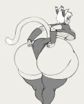  2019 angstrom animal_humanoid big_butt biped breasts butt cat_humanoid clothing digital_media_(artwork) felid felid_humanoid feline feline_humanoid female fishnet grey_background hair hi_res huge_butt humanoid hyper hyper_butt legwear mammal mammal_humanoid ninja short_hair simple_background solo thick_thighs warrior white_hair wide_hips 