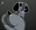  animate_inanimate animated anthro big_butt butt canid female grey_background grey_body huge_butt kingfurryjion looking_at_viewer looking_back mammal nintendo nintendo_switch nude presenting presenting_hindquarters shaking_butt short_playtime short_stack simple_background smile solo switch_dog teeth thick_thighs video_games wide_hips 