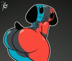  animate_inanimate animated anthro big_butt butt canid female grey_background huge_butt kingfurryjion looking_at_viewer looking_back mammal nintendo nintendo_switch nude presenting presenting_hindquarters shaking_butt short_playtime short_stack simple_background smile solo switch_dog teeth thick_thighs video_games wide_hips 