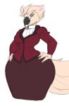  anthro avian bird blue_eyes breasts clothing cockatoo curvy_figure dress eyewear female glasses hands_on_hips headmistress hi_res hourglass_figure huge_hips jwinkz looking_at_viewer parrot sketch small_waist solo wide_hips 