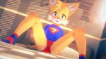  16:9 age_difference anthro blush briefs canid canine canis clothed clothing fox fusionxglave hair hi_res legwear looking_at_viewer male mammal miles_prower pose presenting socks solo sonic_the_hedgehog_(series) spread_legs spreading superman_shirt surprise underwear widescreen young younger_male 