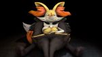  16:9 2018 3d_(artwork) absurd_res anthro big_breasts black_background black_body black_fur blue_body blue_fur bluffy blush bluxen braixen breasts digital_media_(artwork) digitigrade dipstick_tail duo featureless_breasts female fur hand_on_breast hi_res kristall_krit legs_together looking_at_viewer lying multicolored_body multicolored_fur multicolored_tail nintendo on_back pok&eacute;mon pok&eacute;mon_(species) red_eyes simple_background smile source_filmmaker spread_legs spreading video_games white_body white_fur widescreen yellow_body yellow_fur 
