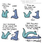  ! 1:1 blue_body blue_fox_(foxes_in_love) blue_fur blue_tail canid canine comic couple_(disambiguation) dialogue duo english_text feral fox foxes_in_love fur green_body green_fox_(foxes_in_love) green_fur green_tail hi_res humor male_(lore) mammal meme shadow simple_background text url 