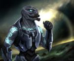  absurd_res alien anthro armor artist_maloiko female glowing glowing_tattoos halo_(series) hi_res microsoft sangheili science_fiction sheye&#039;saenai_(character) solo space tattoo video_games xbox_game_studios 