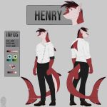 1:1 anthro chef_uniform clothing derp_eyes fantine fish hair henry_gins lamniform looking_at_viewer male marine model_sheet notched_ear scar shark smile solo thresher_shark 