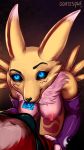  9:16 anthro breasts condom digimon digimon_(species) female goatesque hi_res renamon sexual_barrier_device solo 