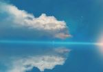 bird blue_sky cloud day highres mirror_image mirrored no_humans original reflection scenery sky vofan 