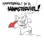  1:1 2018 angry anthro blizzard_entertainment brooch cape cape_only clothing cricetid crossover disney dr._h&auml;msterviel duo english_text hammond_(overwatch) hamster humanoid_hands lilo_and_stitch lzbros mammal micro mostly_nude open_mouth overwatch parody pushing_down rodent signature simple_background solo_focus spot_color stomping text video_games white_background 
