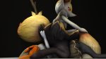  16:9 2018 3d_(artwork) absurd_res ambiguous/ambiguous ambiguous_gender anthro black_background black_body black_fur bloodshot_eyes blush braixen butt digital_media_(artwork) digitigrade dipstick_tail duo facesitting fur hi_res holding_tail kristall_krit looking_down multicolored_body multicolored_fur multicolored_tail nintendo pok&eacute;mon pok&eacute;mon_(species) red_eyes simple_background smile source_filmmaker stick tail_between_legs thick_thighs video_games white_body white_fur widescreen yellow_body yellow_fur 
