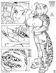  2012 anthro biceps big_breasts big_butt black_and_white breasts butt canid canine clothing comic crystal duo english_text exercise felid female growth hair hi_res huge_breasts jaguar line_art mammal max_blackrabbit monochrome muscular muscular_female nipples pantherine pen_(artwork) short_hair text torn_clothing traditional_media_(artwork) weights workout 