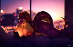  absurd_res anthro big_breasts breasts cellphone dragon female hi_res huge_breasts lying nude on_front phone solo sylviajo 