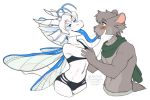  2020 anthro blue_tongue clothed clothing digital_media_(artwork) dragon eyebrows eyelashes female fur furred_dragon hair horn insect_wings kittydee male mammal murid murine open_mouth rat rodent smile teeth tongue white_hair wings 