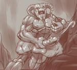  alien baron_of_hell big_penis demon doom_(series) genitals id_software male masturbation monster muscular not_furry penis solo unknown_artist video_games 