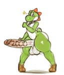  &lt;3 anthro balls big_balls big_butt big_penis blush butt genitals gesture green_yoshi hi_res huge_balls huge_penis hyper hyper_balls hyper_genitalia hyper_penis looking_at_viewer male mario_bros nintendo nude one_eye_closed penis simple_background smile solo thick_thighs thumbs_up trashdrawy video_games wink yoshi 