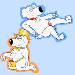  anthro bodily_fluids brian_griffin canid canine canis clothing cum domestic_dog erection family_guy genital_fluids genitals hellfurred male mammal penis smoking solo thong underwear 