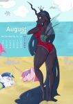  &lt;3 &lt;3_eyes absurd_res anthro anthrofied arthropod beach calendar changeling clothing equid equine female friendship_is_magic hi_res horn longtailshort male mammal my_little_pony princess_cadance_(mlp) queen_chrysalis_(mlp) seaside shining_armor_(mlp) swimwear unicorn 