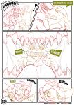  anthro big_breasts bodily_fluids breasts butt comic digestion digimon digimon_(species) female female_prey genitals grope guilmon licking male male/female male_pred open_mouth oral_vore pussy renamon roco saliva swallowing teeth tongue tongue_out vore 