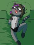  3:4 anthro blush breast_fondling breasts clothed clothing darkpatito female fingering fondling fur hair hand_on_breast hi_res mammal masturbation panties procyonid raccoon sam_(pink) solo underwear vaginal vaginal_fingering 