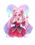  1girl bare_shoulders breasts detached_sleeves flat_chest hair_ornament heartseeker_jinx highres jinx_(league_of_legends) kezi league_of_legends long_hair looking_at_viewer multicolored_hair purple_eyes sidelocks small_breasts solo twintails very_long_hair white_hair 