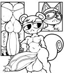  animal_crossing anthro balls big_balls big_penis blush bodily_fluids clothing domestic_cat felid feline felis genitals group hi_res huge_balls huge_penis hyper hyper_balls hyper_genitalia hyper_penis hypercawk japanese_text male mammal marshal_(animal_crossing) monochrome nintendo penis raymond_(animal_crossing) rodent sciurid sweat text translation_request tree_squirrel video_games 