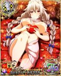  1girl braid card_(medium) character_name chess_piece grayfia_lucifuge grey_hair high_school_dxd high_school_dxd_hero long_hair maid_headdress official_art queen_(chess) red_eyes solo trading_card 