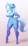  absurd_res anthro breasts clothing equid equine female friendship_is_magic genitals hand_on_hip hi_res horn legwear mammal mostly_nude my_little_pony nipples pussy rabidpepper simple_background solo thigh_highs trixie_(mlp) unicorn 