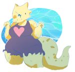  &lt;3 alphys anthro blynxee bodily_fluids breasts buckteeth clothed clothing dress fairyku female green_eyes nervous non-mammal_breasts reptile scalie simple_background smile solo standing sweat teeth thick_tail thick_thighs undertale video_games wide_hips 