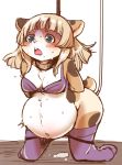  2020 anthro belly big_belly bound bra caviid clothed clothing female guinea_pig hands_behind_back hands_tied inflation kemono legwear mammal rodent setouchi_kurage solo thigh_highs underwear 