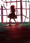  1girl absurdres blood commentary_request dress facing_viewer flandre_scarlet full_body hands_on_own_face highres kawayabug long_hair side_ponytail silhouette solo standing touhou white_background wings 