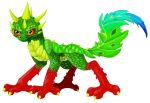  2012 activision camo_(skylanders) claws dargova feral green_body green_scales hi_res multicolored_body red_body red_scales red_sclera reptile scales scalie simple_background skylanders solo spikes video_games white_background yellow_claws yellow_eyes 